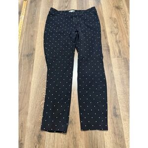 Old Navy Pants Women's Size 8 Regular Black White Polka Dots Pixie Pants